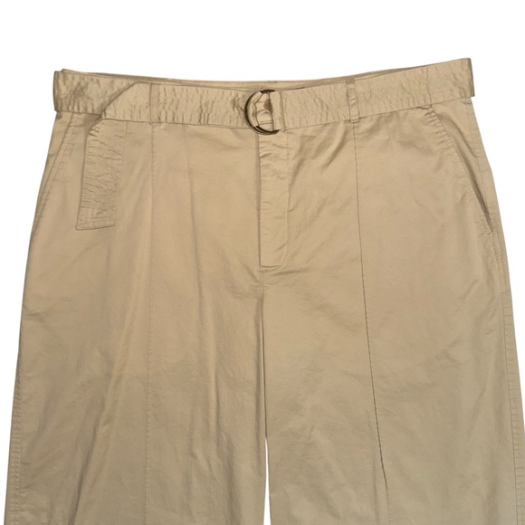 LAUREN RALPH LAUREN Cropped Belted Wide Leg Khaki Twill Trouser Women’s Size 16 - Picture 5 of 9